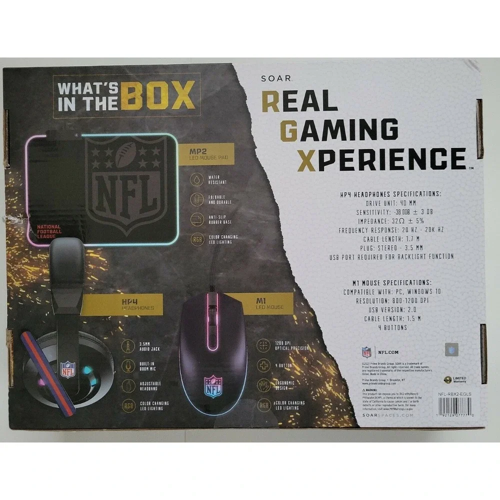 Philadelphia Eagles NFL Gridiron Battle Box Gaming Headset Mouse Pad